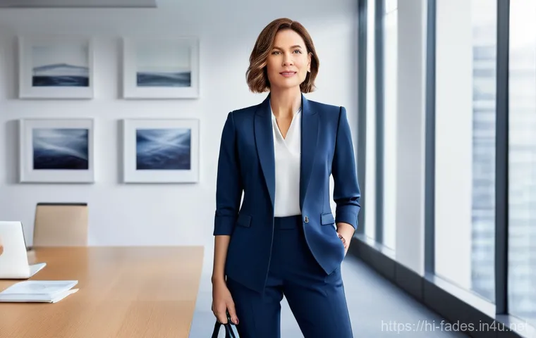 패션디자인 색채학 - **A Confident Woman in Red for a Special Event**
    A sophisticated young woman, appearing to be in...