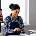 패션디자인과 디지털 마케팅 - **Social Media Fashion Reel - Behind-the-Scenes Creation:**
    "A young, enthusiastic female fashio...