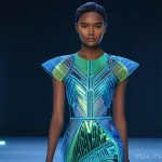 패션디자인과 패션포토그래피 - **Prompt 1: Futuristic AI-Designed Virtual Fashion Show**
    "A stunning, diverse female model, age...